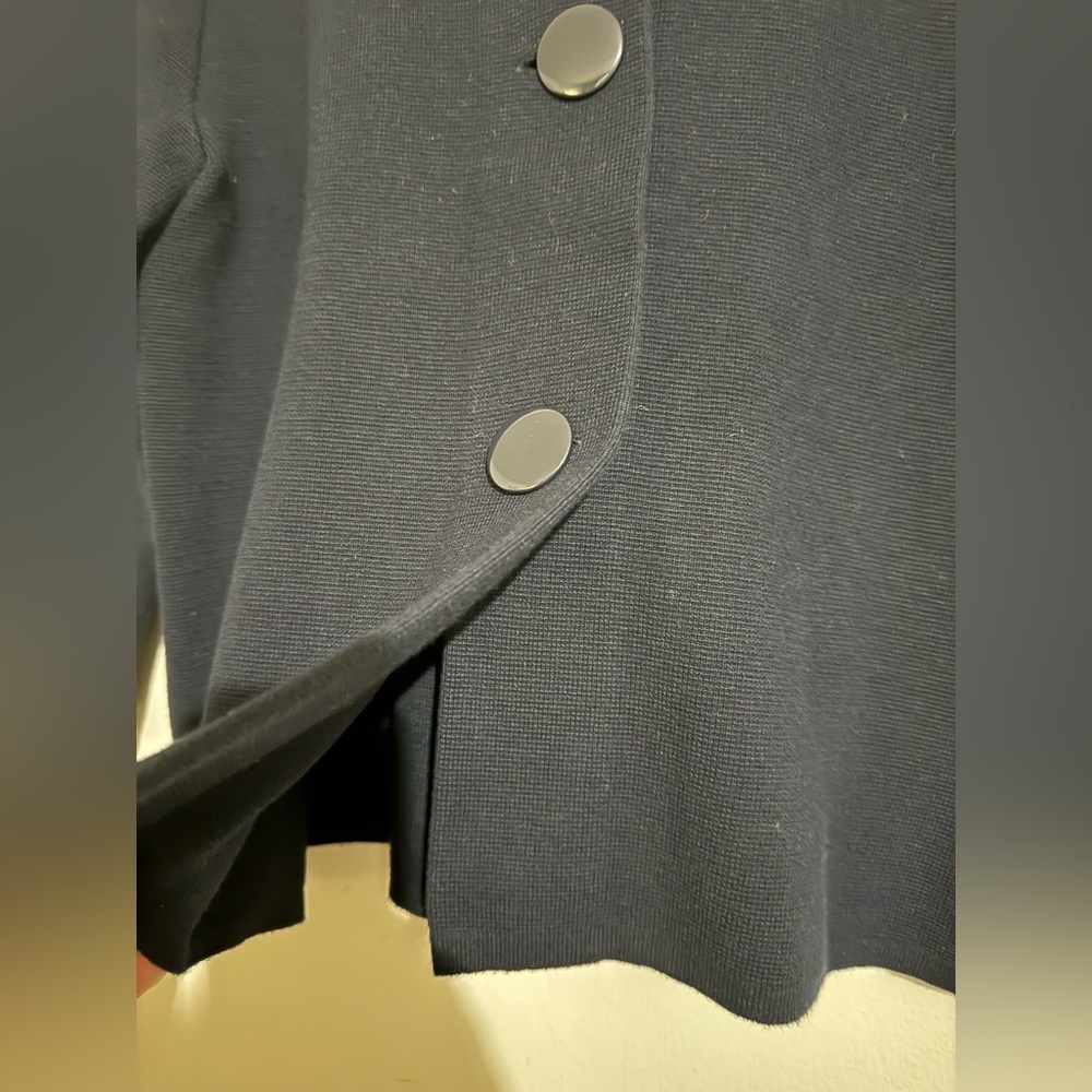 J Crew factory Women's Navy Jacket sweater Medium large buttons 100% cotton - Picture 4 of 6